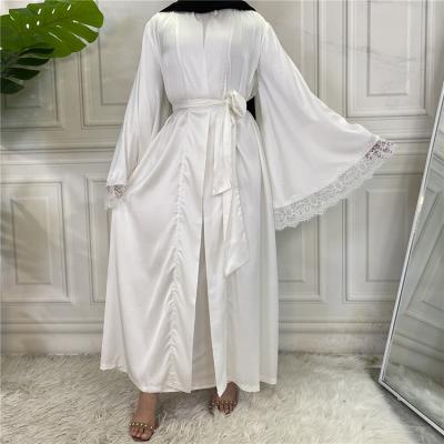 China Long Sleeve Solid Color Fashion Women Quilting Kimono Abaya Embroidered Islamic Clothing Dubai Dresses Women Muslim Abaya for sale