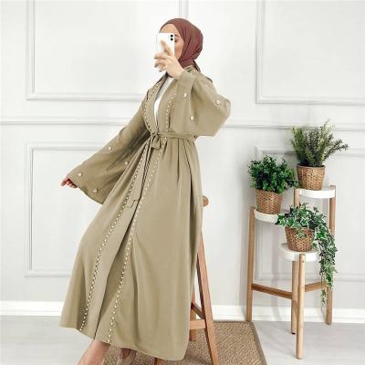 China Long Sleeve Kimono Abaya Dubai Women Open Front Dress Elegant Modest Fashion Women Islamic Clothing Long Robe Abaya for sale