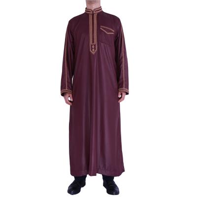 China Solid Color Wholesale Mens Thobe Jubba Saudi Arabia Men's Moroccan Muslim Islamic Middle Eastern Thobe for sale