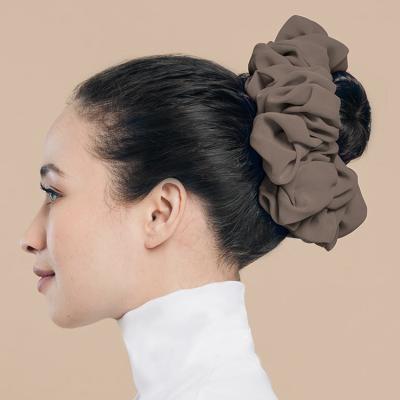 China Wholesale Comfy Feel Hijab Scrunchies Solid Color Elastic Hair Bands Muslim Malaysia Chiffon Hijab Scrunchies for sale