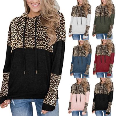 China ZACAVIA Fashion Women Autumn New Long Sleeve Leopard Patch Sweatshirt Hooded Loose Ladies Soft Casual Hoodies for sale