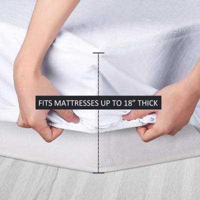 China Breathable Waterproof Plain Terry Cloth Mattress Cover Anti Allergy Mattress Protector For Home Hotel for sale