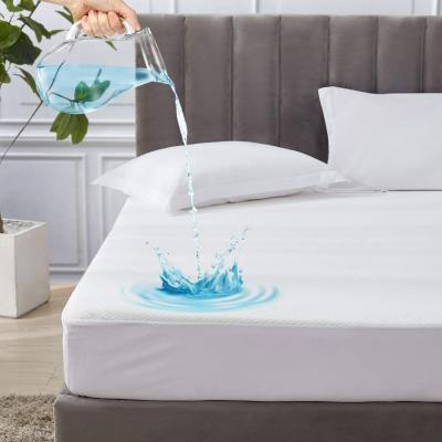 China Single Terry Knitwear Waterproof Hypoallergenic Mattress Protector Cover Anti Mite Bedspread for sale