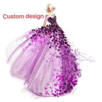 China Anti-wrinkle custom made wedding dress custom evening dress party dress customization for sale