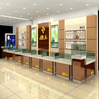 China Wood/MDF/LED/Baking Finish/Tempering Customized Glass Jewelry Shop Furniture, Jewelry Display Cabinet, Jewelry Showcase for sale