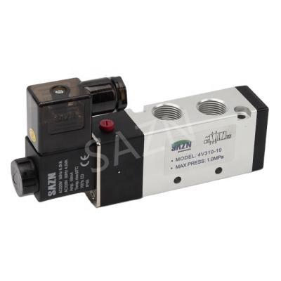 China 4V310-10 AC220V 3/8PT 2 Position 5 Position 5 Air General Single Way Aluminum Solenoid Pneumatic Control Valves for sale