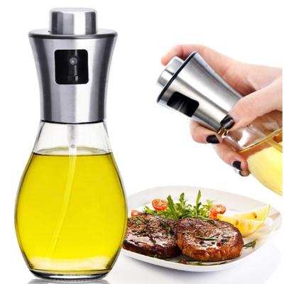 China Sustainable High Quality Kitchen Olive Oil Sprayer Cooking GRILL Glass Oil Bottle for sale