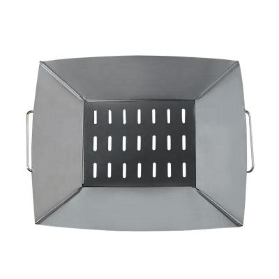 China Dustproof High Quality Dustproof Vegetable Pan BBQ Steak Pan BBQ Grill Stainless Steel Square Grill Pan For Camping for sale