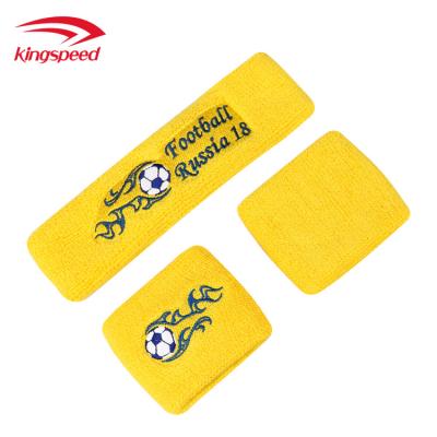 China Universal Custom Cheap Kids Cool Soccer Embroidery Sweatbands Wristbands Sport Tennis Logo Suit for sale