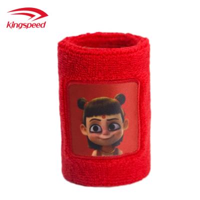 China Universal Custom Breathable Hot Heart Red Woven Label Wristband Sweatband Sports Badminton, Tennis, Running Sweatband Wristband for sale