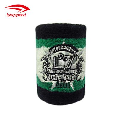 China Factory Wholesale Universal Sport Stripe Embroidered Wrist Band Custom Logo Tennis Sweatbands Wristbands for sale