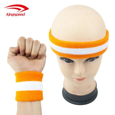 China Universal 3 Pcs Headband Set, Cotton Sports Sweatband Athletic Wristband For Women Men Cycling Running Tennis Basketball for sale