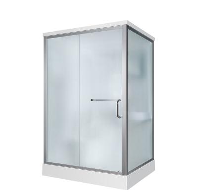 China Portable Acrylic Low Frame Tempered Glass Aluminum Frame Shower Enclosure Traditional Sliding Modular Bathroom Shower Room for sale