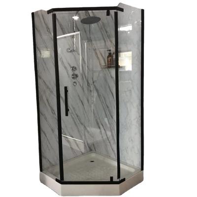 China New Design Traditional Black Diamond Shape Shower Enclosure With Aluminum Frame For Bathroom for sale