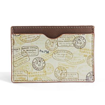 China Fashion High Quality Digital Custom Printing Leather Front Pocket Slim Credit ID Card Holder for sale