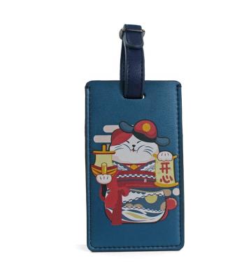 China Bags Accessories Wholesale Custom Printed Leather PU Trolley Suitcase Travel Luggage Tag for sale