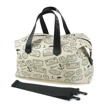 China Fashion Wholesale 2 Balls Storage Printed PU Leather Tote Shoulder Retro Bowling Bag for sale