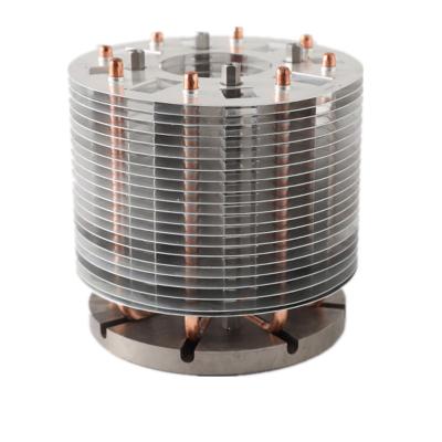 China 50W Welder Heat Pipe Radiator Round LED Light Radiator Copper Aluminum Heatsink for sale