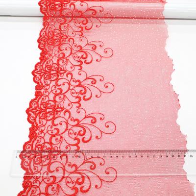 China Sustainable Sparkling lace embroidery Suitable for weddings Underwear clothing lace fabric embroidery for sale