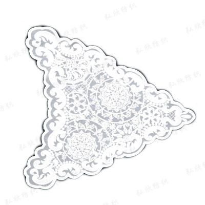 China Sustainable Thick white lace embroidered patch desktop decoration clothing accessories Flower Applique for sale