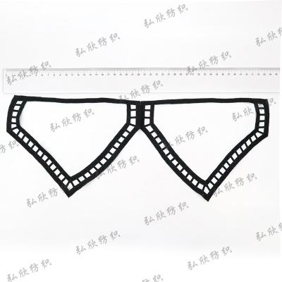 China Sustainable Simple black embroidery with small edges suitable for underwear bras Flower Applique for sale