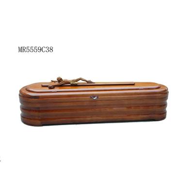 China Eco-Friendly.Stocked Sell Funeral Paulownia Wood Coffin Paulownia Lumber Solid Wood Coffin for sale