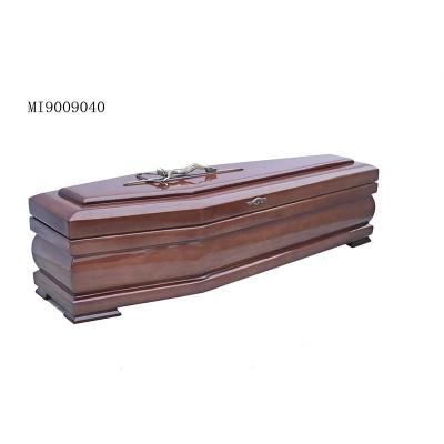 China Eco-Friendly.Stocked Funeral Supplies Human Coffin Natural Original Surface Solid Pine Wood Cremation Wooden Coffin Adult Eco Casket for sale