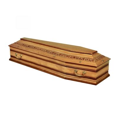 China Eco-Friendly.Stocked Wooden ataudes colors of casket coffin adult woodemn for sale