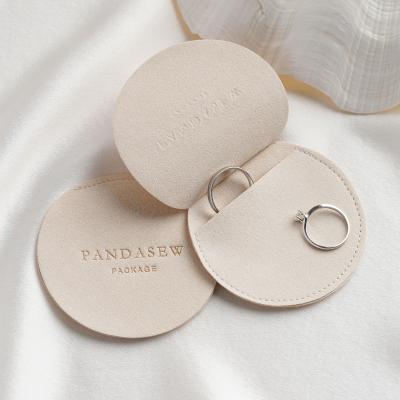 China PandaSew Logo New Design Luxury Microfiber Custom Package Bag For Rings Earrings Necklace Gift Jewelry Round Pouch for sale