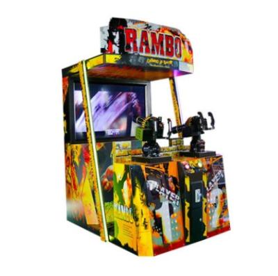 China Metal+Wood Amusement Arcade Rambo Gun Shooting Video Game Machine Indoor Simulator With 55 Inch Screen For Sale for sale