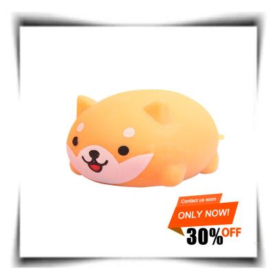 China Factory Thermoplastic Rubber Best Selling Creative Novelty Stress Relievers Cute Shiba Inu Pinch Pulling Children's Toys Exhaling Toys for sale