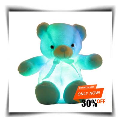 China Classic Plush Toy Factory Outlet Teddy Bear LED Light Up Pillow Cushion Toys For Kids Stuffed Doll Christmas Gift for sale