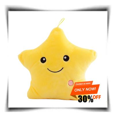 China Instant Plush LED Factory Outlet Plug Pillow Five Star Doll Light Plush Stuffed Toys Lighting Gift Kids Christmas Gift for sale