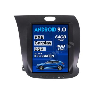 China Carplay/lutooth-enabled/RDS/HD1080P Veido PX6 4+64 Tesla Style Big Screen Android 9.0 Car Multimedia Player For KIA CERATO K3 FORTE 13-17 GPS Audio Radio Stereo Head Unit for sale