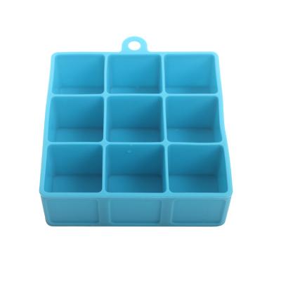 China Wiskey Cooling Walmart Hot Selling Wholesale Silicone Ice Tray With 9 Cubes For Portable Bar Ice Tray for sale