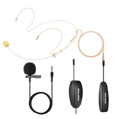 China 2020 Newest Voice Recording Beige Hidden UHF Head Wireless Microphone and Lavalier Microphone for Audio Teaching for sale