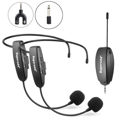 China Superadd Wireless Headphone Microphones 2 Dual Headset Mics Voice Recording Ideal For Speakers, Fitness, Teacher, Tour Guides, Fitness Instructor for sale