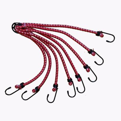 China High quality rubber elastic cord flat bungee cord with hooks bungee cord for sale