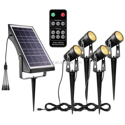 China Home Outdoor LANDSCAPE Lighting Spot Lights Waterproof Solar Powered Led Spotlight Garden Light With Remote Control for sale