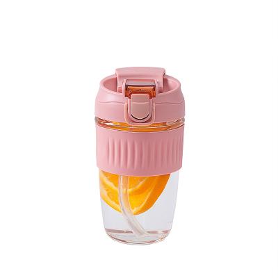 China Wholesale Viable Clear Drinking Glass Water Bottle With Straw Cup for sale