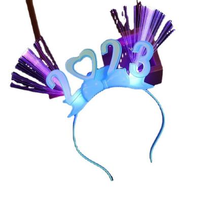 China Wholesale Beautiful Colorful The Latest 2023 Novel Fiber Optic Hair Circle Party Concert Dance Creative Instant Hair Accessories for sale