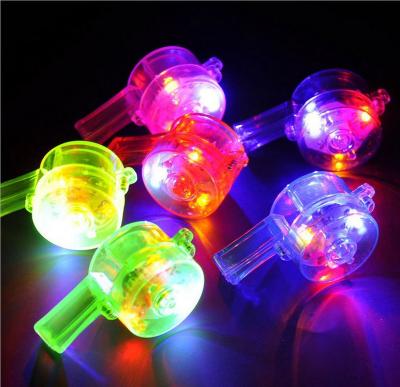 China LED Lighting Toys Wholesale LED Plastic Light Up Whistles Lightning Whistles Bar Party Atmosphere Supplies Light Up Whistles Lanyard Toys for sale