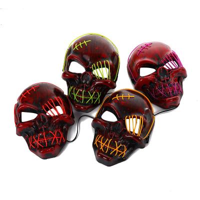 China Best-selling Pirate Creative Luminous One-Eyed Mask Scar Mask Horror Style LED Halloween Cosplay Scary Decorations for sale