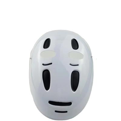 China Funny and Cute Japanese Anime Movie Halloween Vivid Faceless Men Away Mask Full Face Dance Party Cosplay Horror Plastic PVC Props for sale