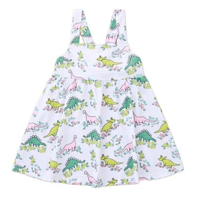 China 2020 Breathable Sleeveless Bow Knot Dinosaur Baby Dress Toddler Girls Infant Homecoming Clothes for sale