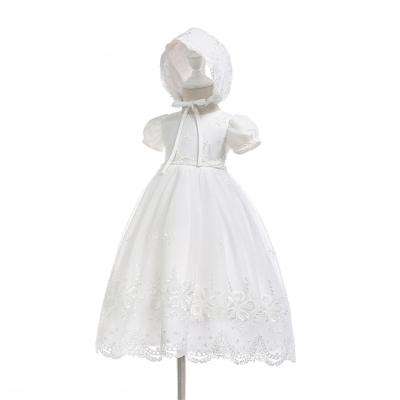 China New Arrival Anti-Static 0-2y Kids Infant Baptism Lace Gown Baby Christening Dress Gowns Infant Clothing for sale