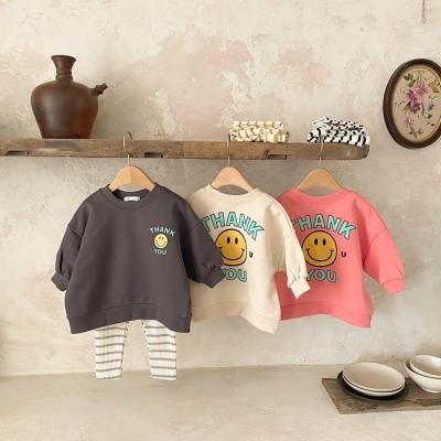 China 2022 Newest Breathable Toddler Baby Clothes Thank You Smile Sweatshirt Boys Girls Clothing Fashion Letter Unisex Tops for sale