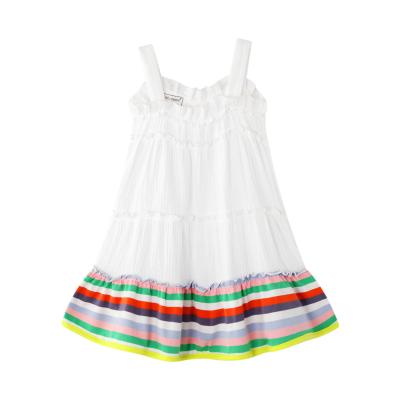 China Plus Size Hot Sale Summer Children Clothes Gallus Girls Dress Sheer Cotton Temperament Girl Beach Dresses for sale