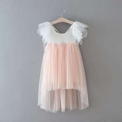 China Wholesale Plus Size 2020 Summer Hot Selling Children's Clothing Fly TU Sleeve United Girl Dress Temperament Tulle Irregular Dress for sale