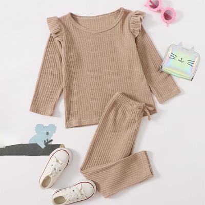 China 2021 European New Arrival Home Wear Girls Pajamas 2-6years Kids Girls Clothes Sets Set Polyester Material for sale